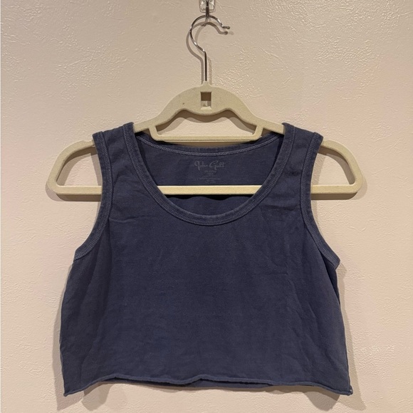 Brandy Melville Tops - Brandy Melville John Galt Blue Fitted Crop Tank Top